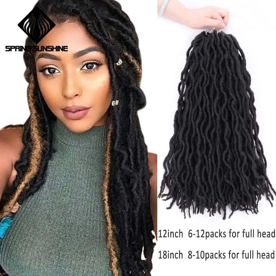 Ombre Nu Locs крючком косы 12 &quot18&quot натуральная богиня Faux вьющийся кроше синтетические