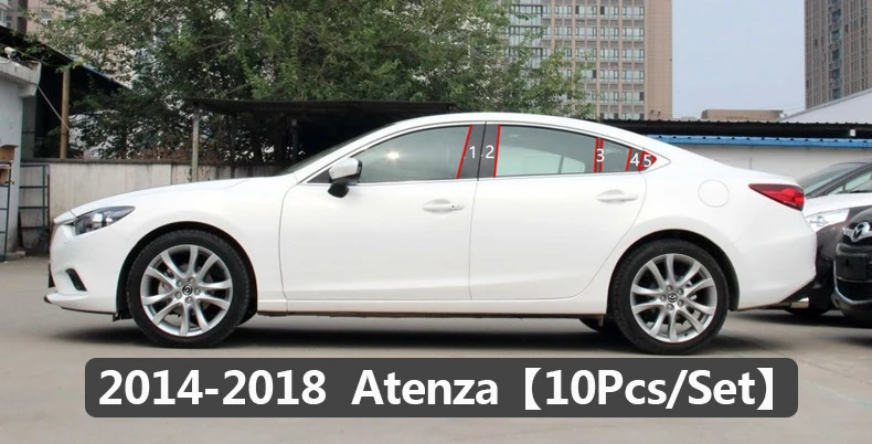 MAZDA 3 AXELA MAZDA 6 ATENZA CX-4 CX-5 Car Window Column Decorative Sticker Mirror Black B C Pillar Cover Mouldings (2)