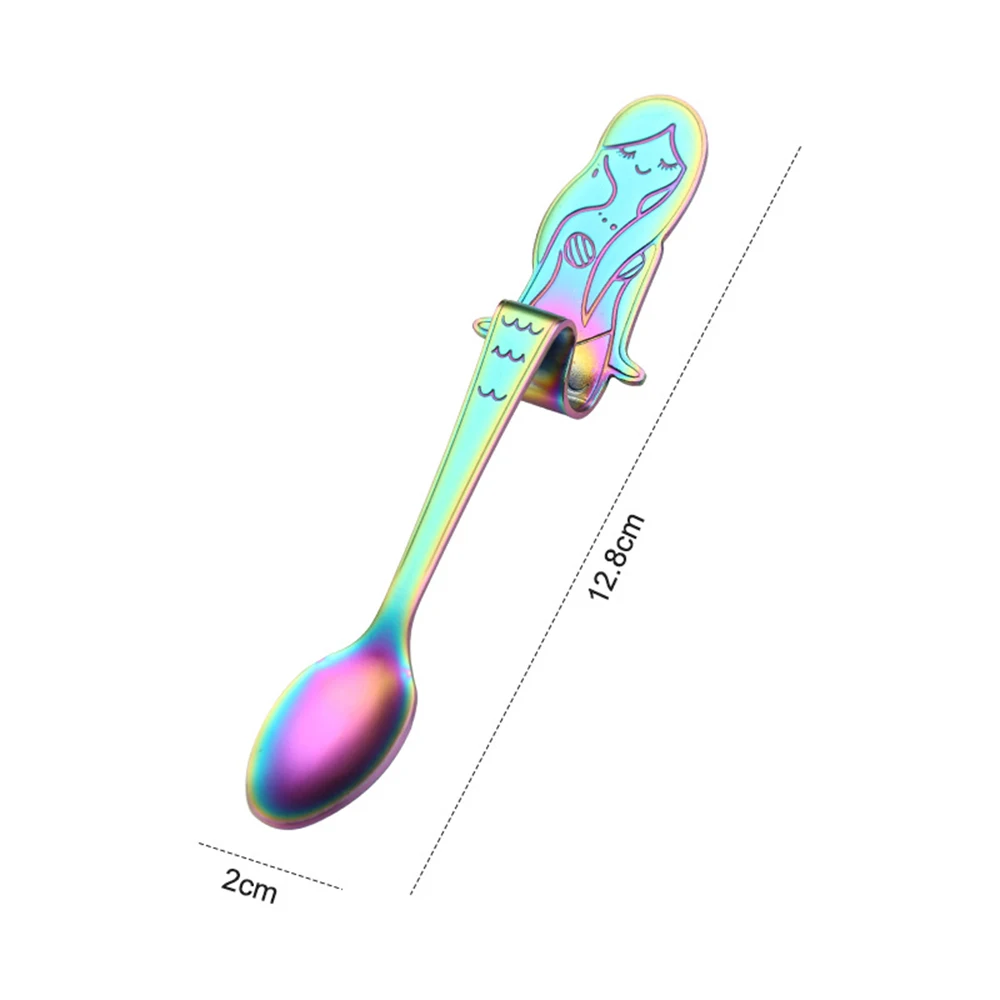 4 шт. ложка из нержавеющей стали набор Русалочка кофе ложка сахар десертное Мороженое ложка, чайная ложка чашка суп Висячие ложки кухонные инструменты