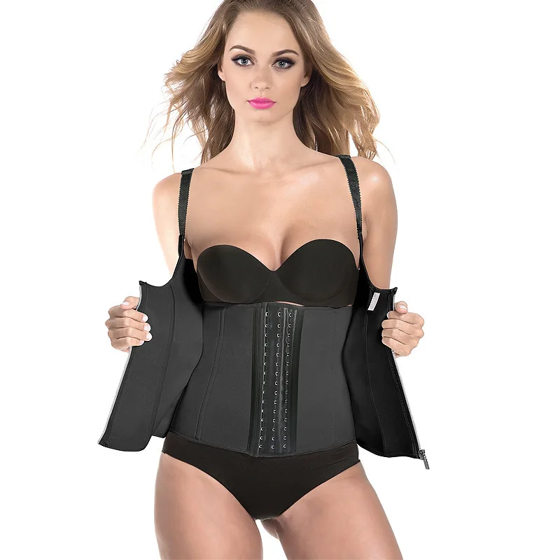 

Women Slimming Zipper Bodysuit Waist Trainer Cinta Modeladora Hot Body Shaper Tummy Waist Cincher Tank Corrective Shapewear Tops