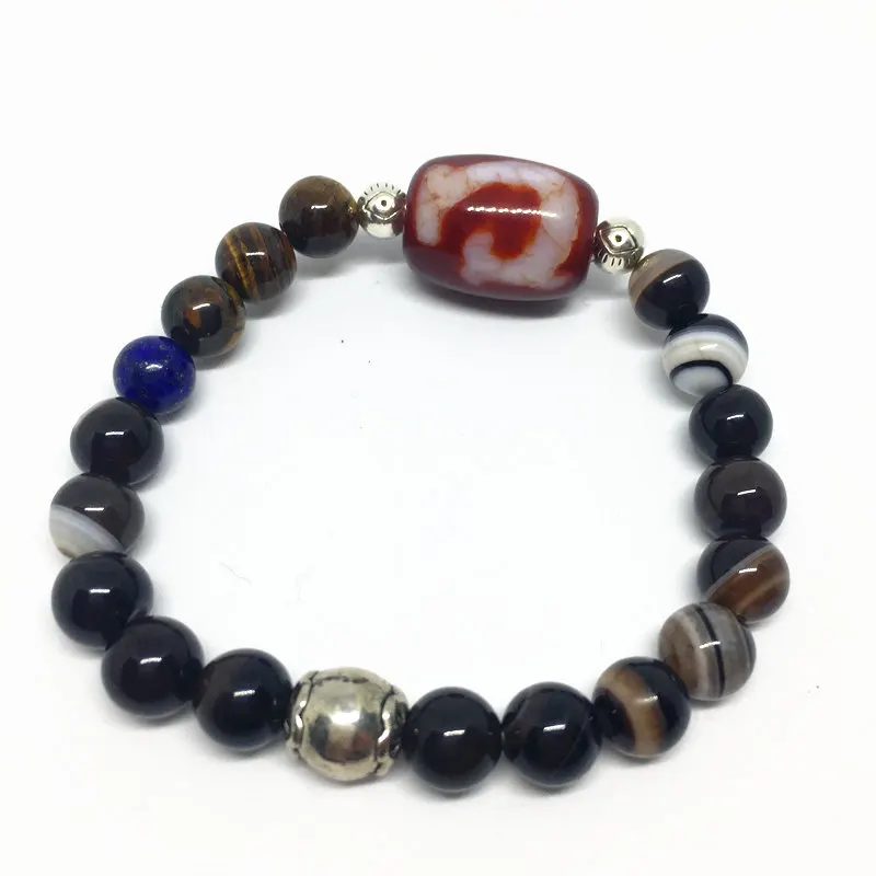 

New Arrival Agate Bracelet Ruyi Dzi Beads Amulet Tiger Eyes Lapis Lazuli Onyx Beads Bracelet for Men and Women