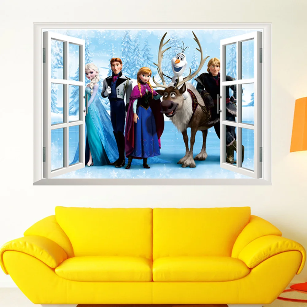 Kids DIY Cute 3D Sticker Frozen Puzzle Children's Room Decoration Cartoon Pegatinas Autocollant Enfant Kindergarten Stickers