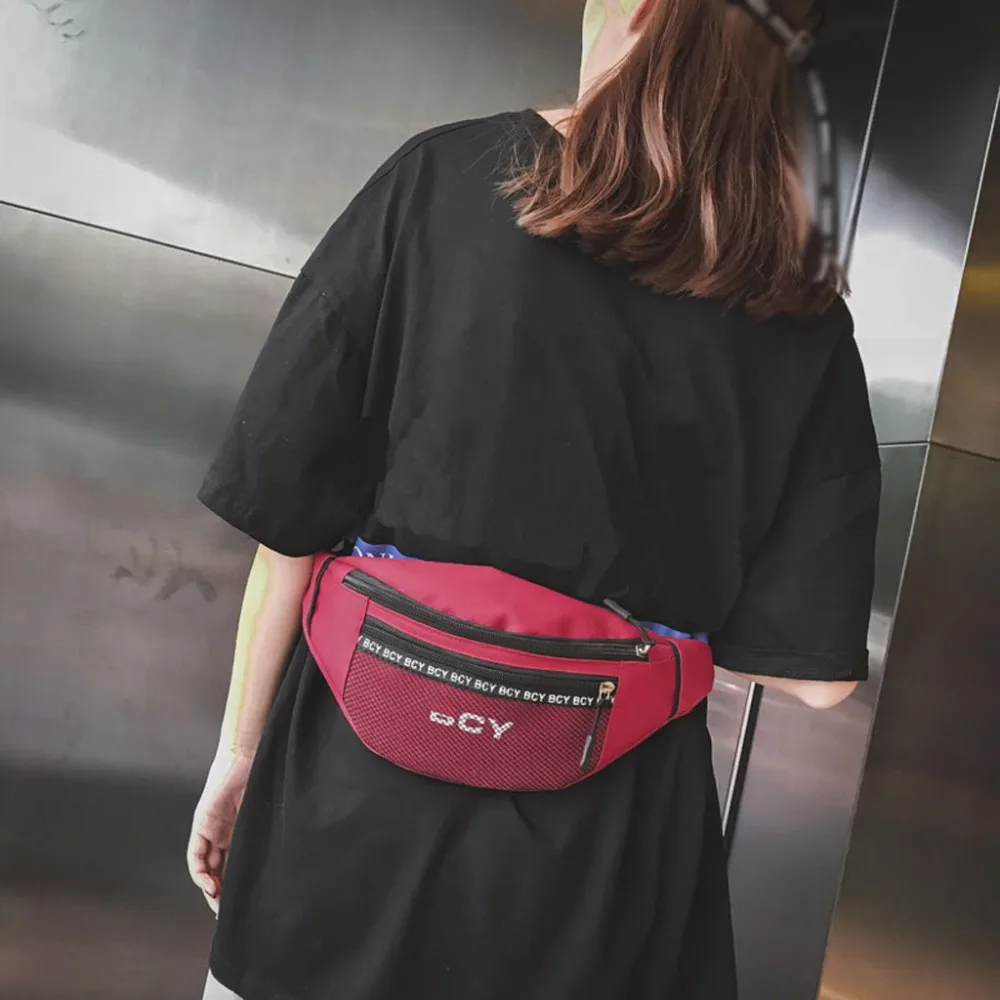Fashion Neutral Banana Waist Belt Bag Bags Heuptas Outdoor Zipper Canvas PU Messenger Bag Fanny Pack Sport Chest Bag j72