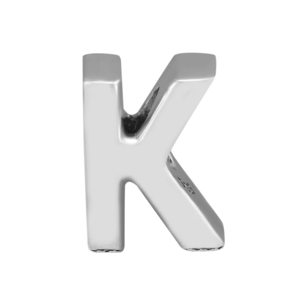 

Pandulaso Letter K L M N O Charm Alphabet Bead Fit 925 Sterling Silver Jewelry Bracelets For Woman DIY Beads For Jewelry Making