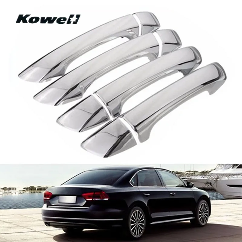 KOWELL cromado espejo de coche fuera de la puerta maneja caso de la cubierta de cromo Kit para Volkswagen VW Passat B6 3C CC 06 -10 piezas exteriores