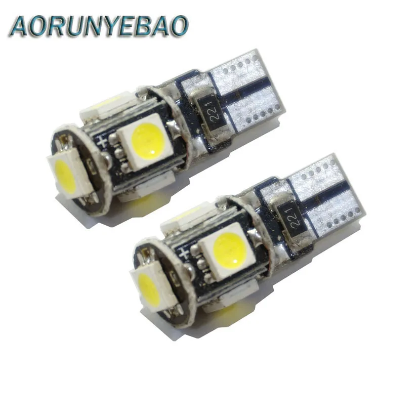 Светодиодные лампы AORUNYEBAO 20X T10 5 smd 5050 CAN BUS без ошибок автомобисветильник фары s W5W 194