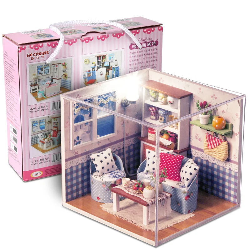 2 в 1 DIY мебель миниатюрный кукольный домик 3D модель деревянные Miniaturas Casa куклы