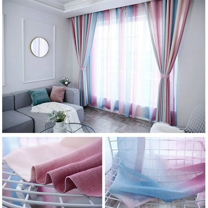 

Mediterranean Blackout Curtains For Living Room Bedroom cortinas For Window Blinds Drapes Solid Finished Curtains 60%Shading 4