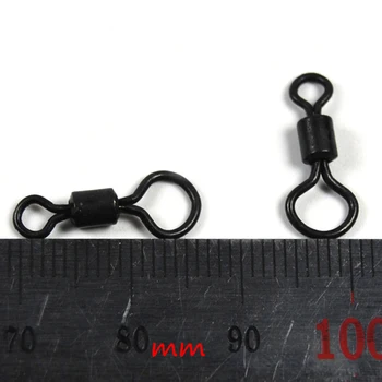 

50 PCS/Pack Matt Black Carp Fishing HC Swivel Dull No Reflective Big Eye Carping Terminal Tackle for Helicopter Rig