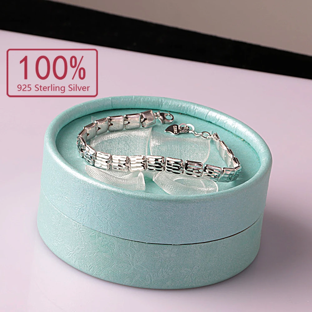 

10pcs Women 100% 925 Sterling Silver Bracelet Box Bangles fashion silver jewelry silver 925 bracelets sterling-silver-jewelry