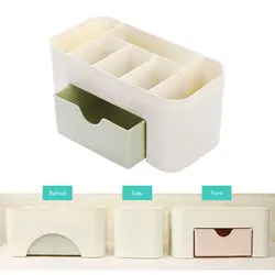 Контейнер для стола Пластиковые Ювелирные украшения для макияжа коробка для хранения кистей с ящиком ватные тампоны палочки органайзер