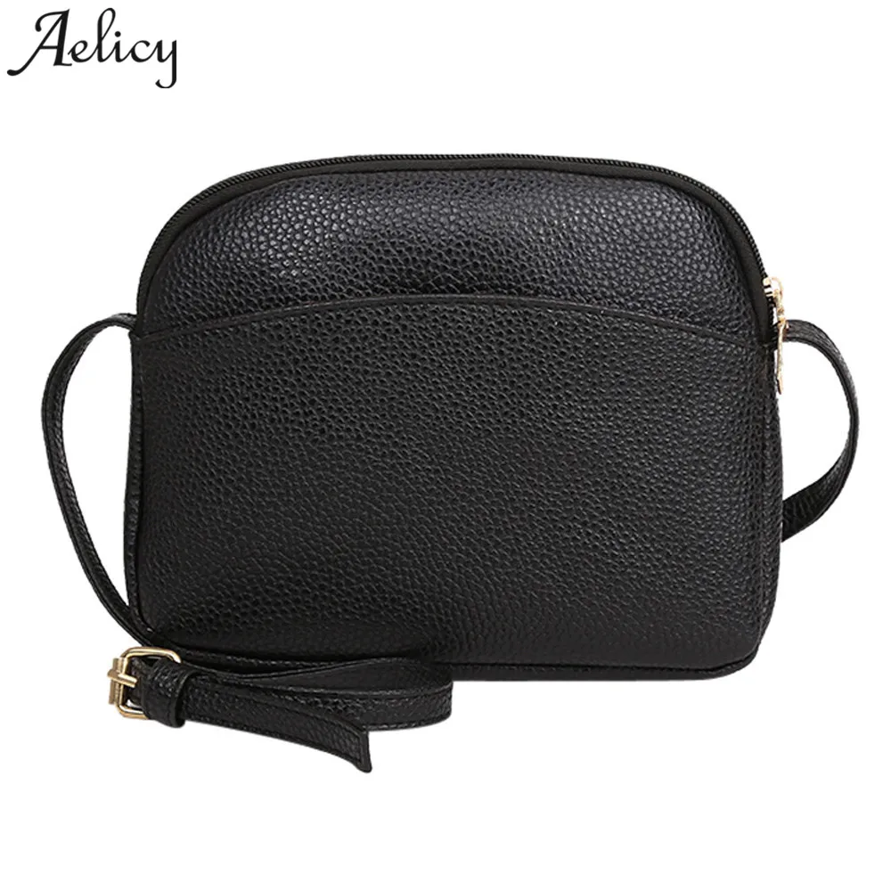 

Aelicy girls Messenger Bag @ Vintage Pure Color Lady Crossbody Bag Litchi Pattern Leather Shoulder Bag for women bolsa feminina
