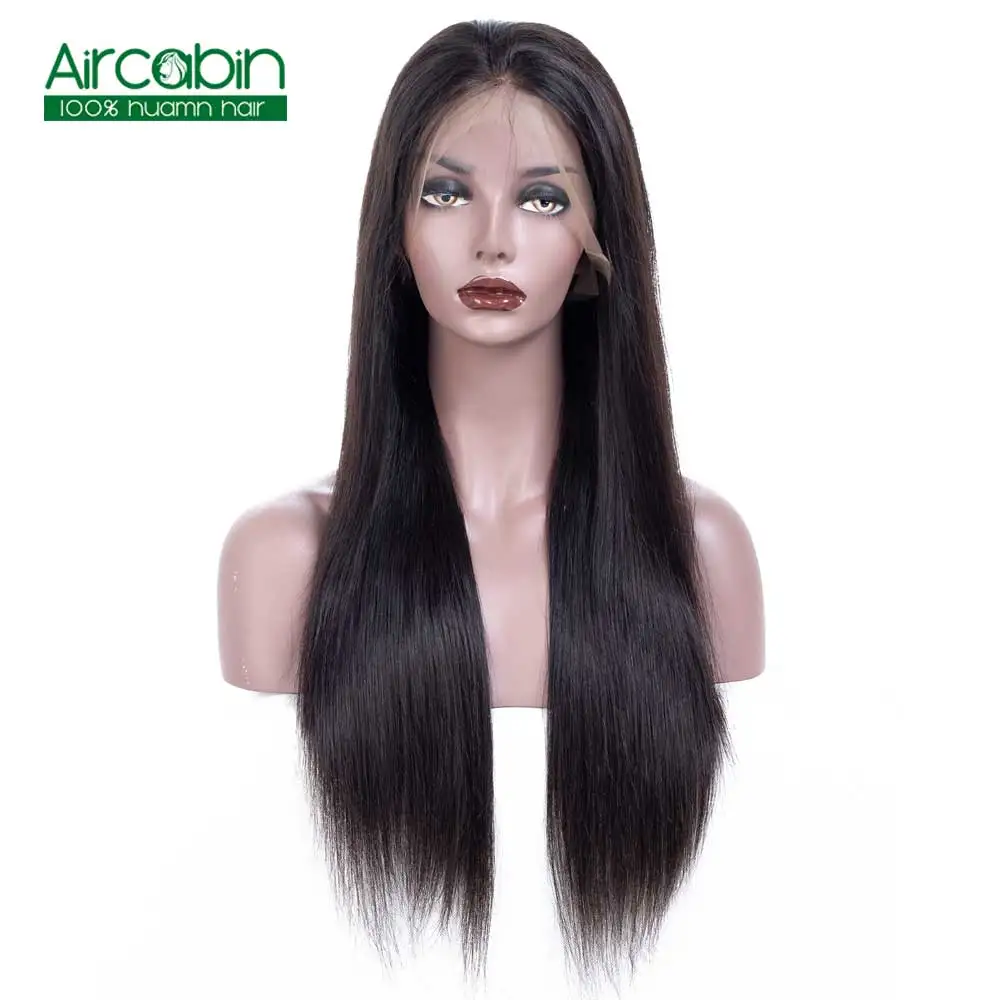 

Lace Front Human Hair Wigs With Baby Hair Brazilian Straight Hair Lace Front Wig AirCabin Remy Hair Lace Wigs Natural Black