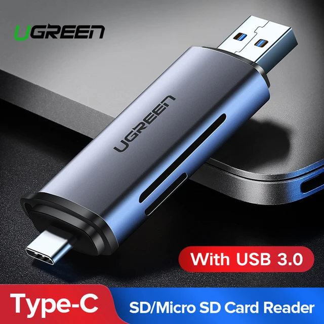 Ugreen кардридер USB 3,0 SD/Micro SD TF OTG Смарт-карта памяти адаптер для ноутбука USB 3,0 Тип C кардридер SD кардридер