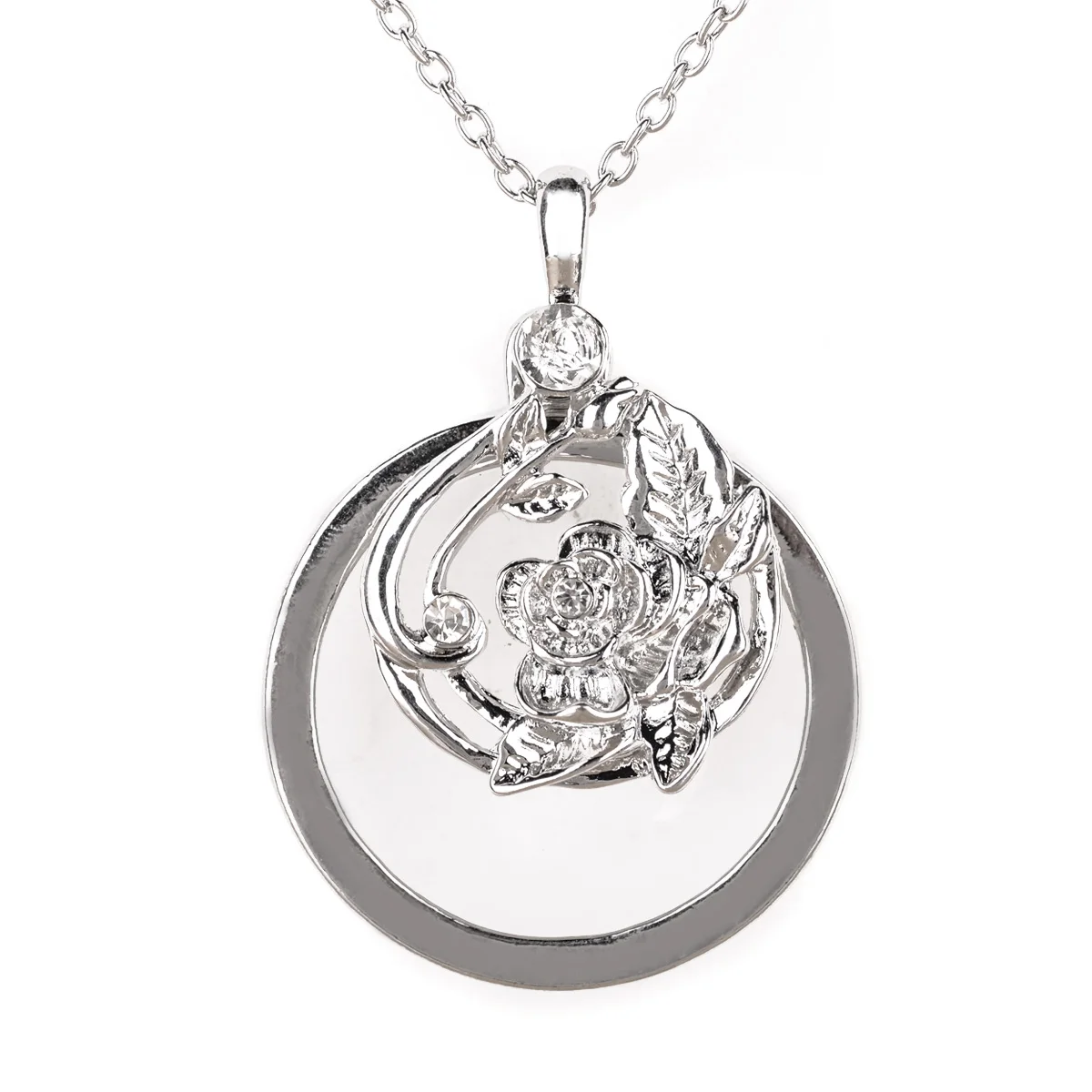 Retro Antique Statement Necklace Shellhard Crystal Cat Magnifying Glass Pendant Long Chain Necklace Fashion Jewelry For Women