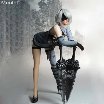 

Mnotht SET017 1/6 Neal 2B Camisole Dress High Heels Girl Clothes Model Toy for 12in Soldier Action Figure Include Head Sculpt B