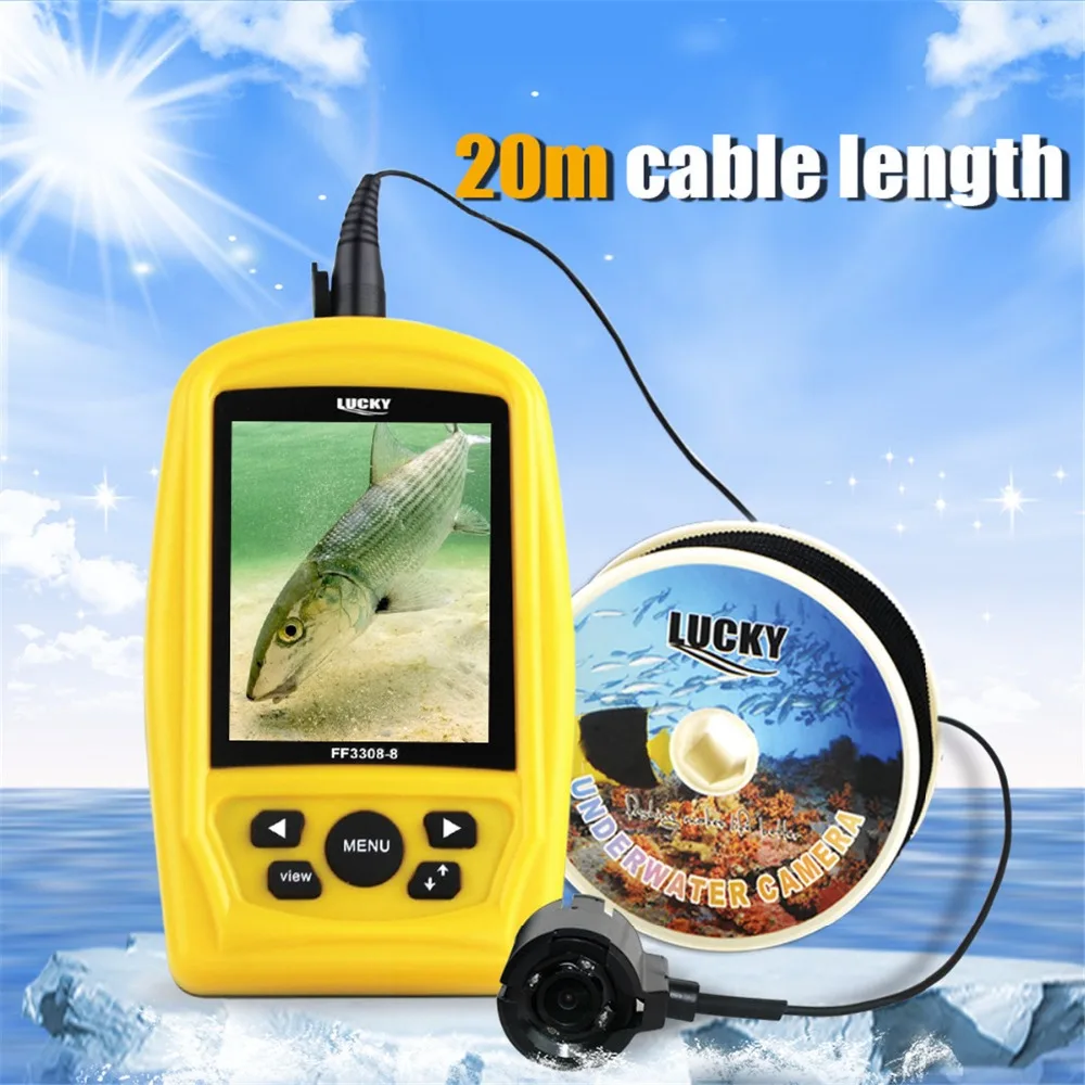 

LUCKY Portable Underwater Wired Fishing & Inspection Camera System sensor 3.5 inch Waterproof with Echo Sounder Fishing Finder