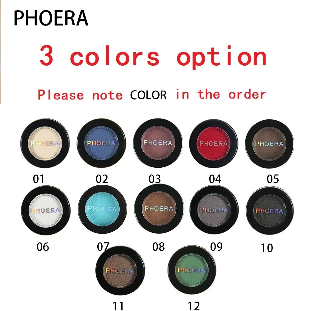 

PHOERA 3/1pcs Option Matte Nude Eyeshadow Powder Eye Shadow 12 Colors Pigment Long Lasting Makeup Suitable for Autumn TSLM1