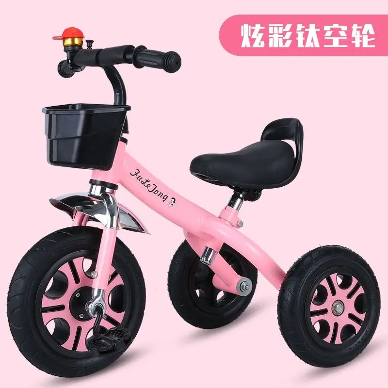 Настоящий детский трехколесный велосипед, детский велосипед 2-6 лет, детский трехколесный велосипед, мини детский трехколесный велосипед, игрушка Ca - Цвет: Розовый