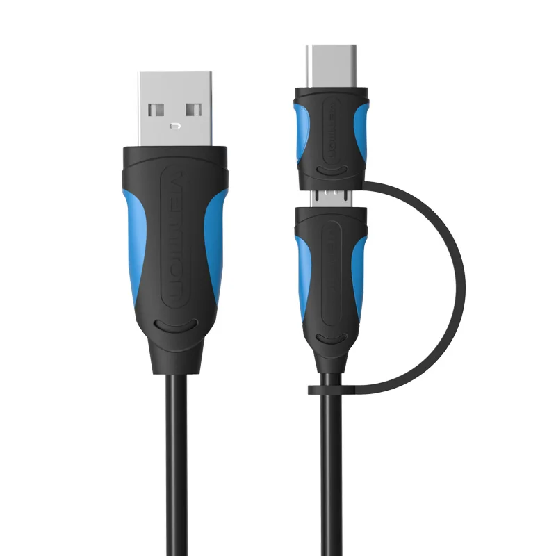 Кабель Micro USB для Samsung S9 Plus 2 в 1 кабель Type C быстрой зарядки и передачи данных Xiaomi