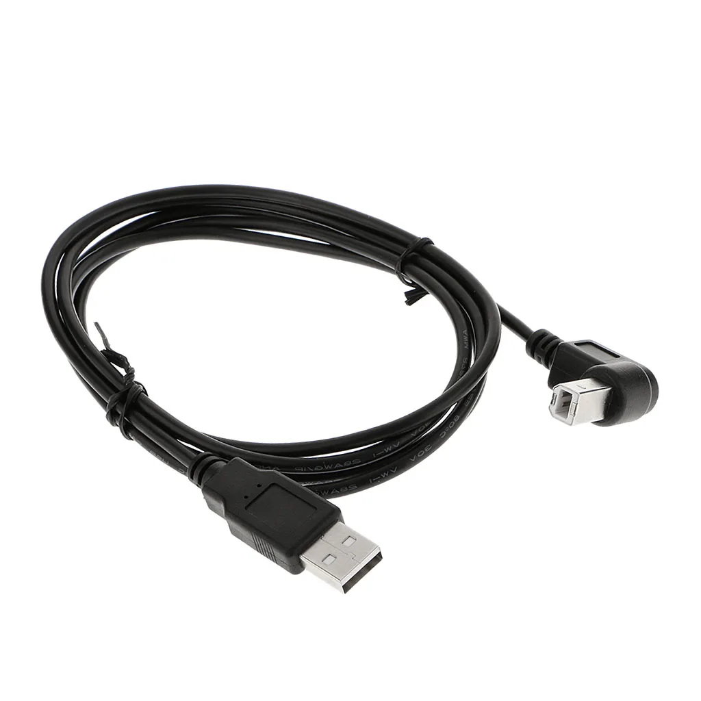1 Piece USB 2.0 Type A Male to B Male 90 Degree Angle Plug Printer Scanner Cable
