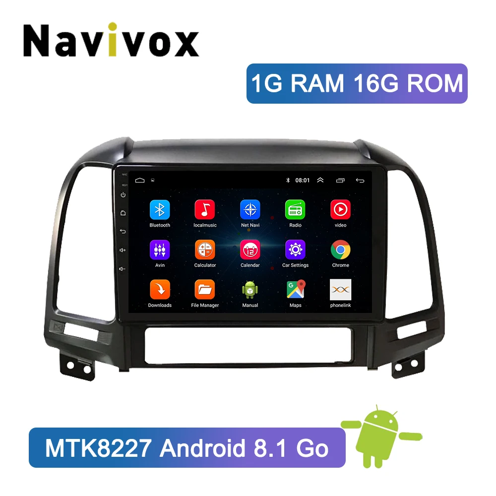 

Navivox Android 9.0/8.1 Car Radio Multimedia Stereo Audio Player GPS For Hyundai Santa Fe 2 2006 2007 2008 2009 2010 2011 2012