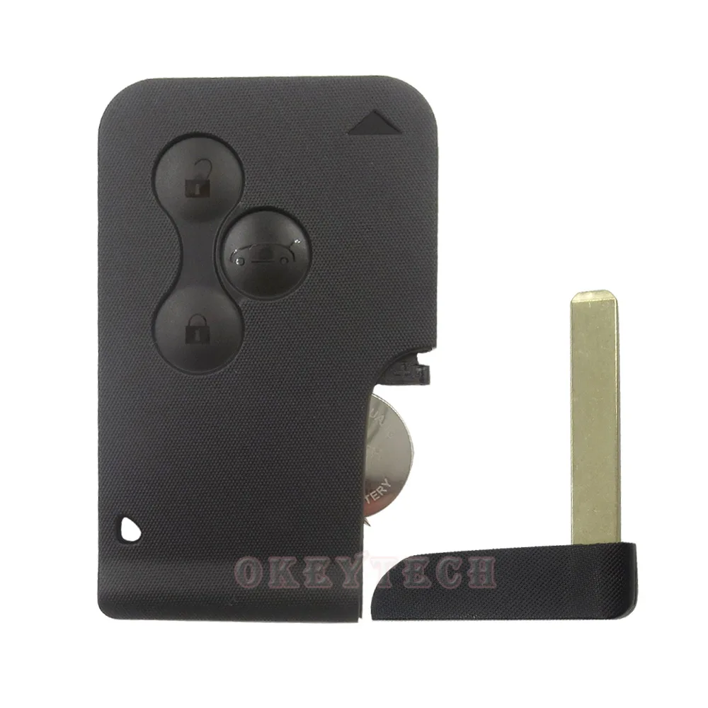 OkeyTech 5 шт./лот 3 кнопки 433 МГц ID46 PCF7947 чип и вставка с маленьким лезвием дистанционного управления смарт-ключ карта для Renault Megane Scenic Grand