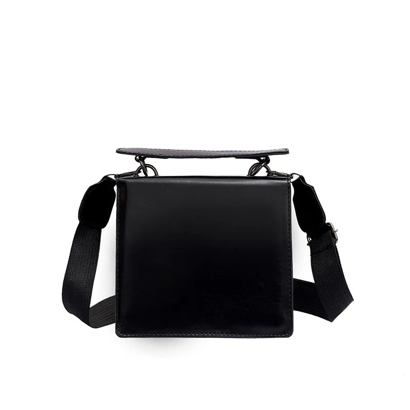 

Attra-Yo Women Bags Black Solid Popular Handbags Female New Fashion Wild PU Messenger Bag Vintage Wide Small Square Handbag