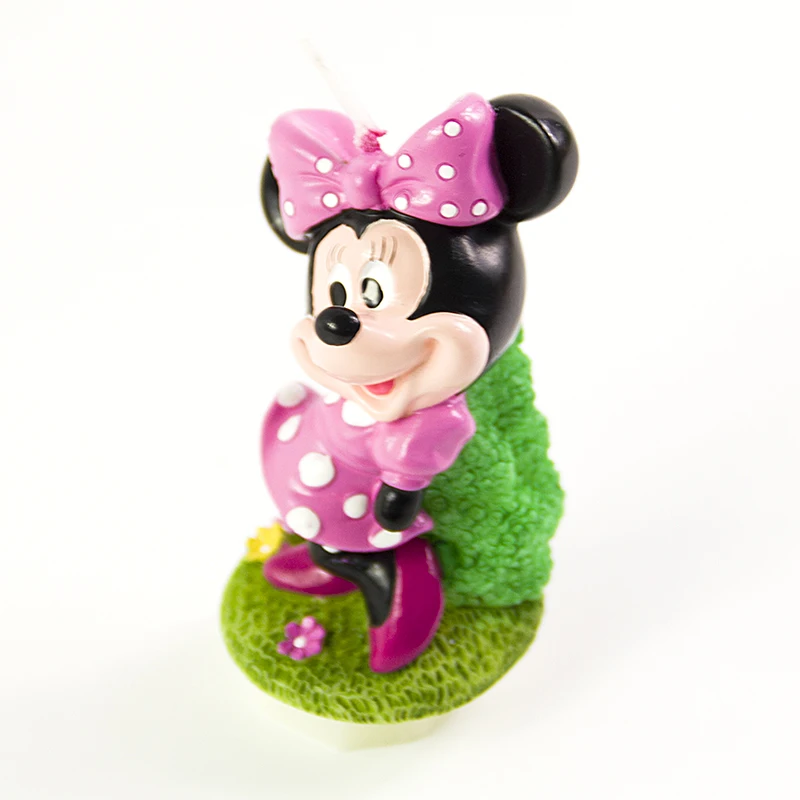 

7x5x5cm Minnie Theme Birthday Cartoon Candle for Party Supplies Cake/Cupcake Toppers Kids Birthday Party Decoration