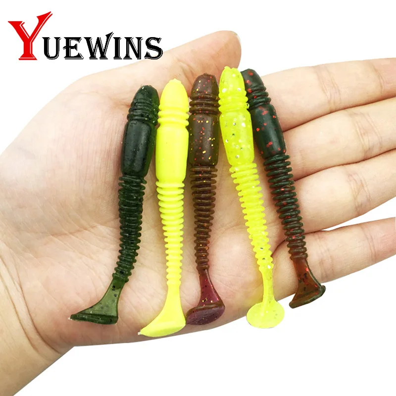 Amlucas 5 шт. 8 см 3 2 г рыболовная приманка T хвост мягкой рыбы Swimbaits воблеры