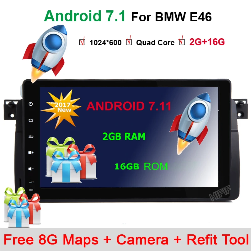 

Car 2 din GPS for BMW E46 M3 3 Series Android head unit Stereo navi navigation multimedia radio 3G WIFI free map SD card RDS