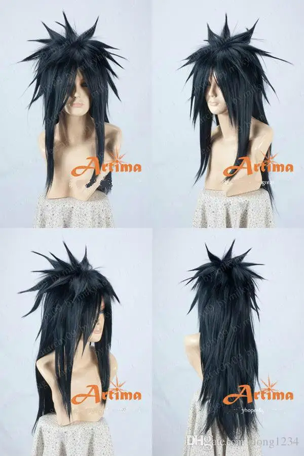 

Free Shipping Heat Resistant >>NARUTO Uchiha Madara Long Black Cosplay Animation Modeling Wig