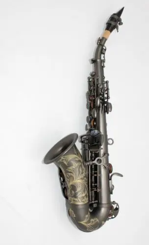 

professional Eastern Music Brass body Matt black plated curved soprano saxophone w/case Curved soprano saxophone,