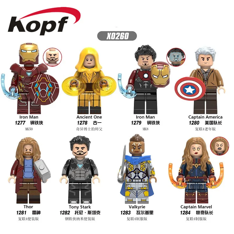 

X0260 Super Heroes Building Blocks Avengers 4 Endgame Figures Captain America Iron Man MK50 Thor Model For Children Gift Toys