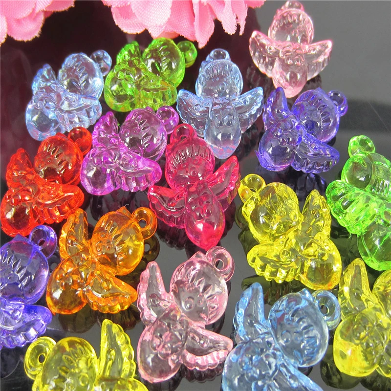 

12pcs White plastic angel baby angel charms craft For baby shower plastic angel in Party DIY Decorations 4.5cm