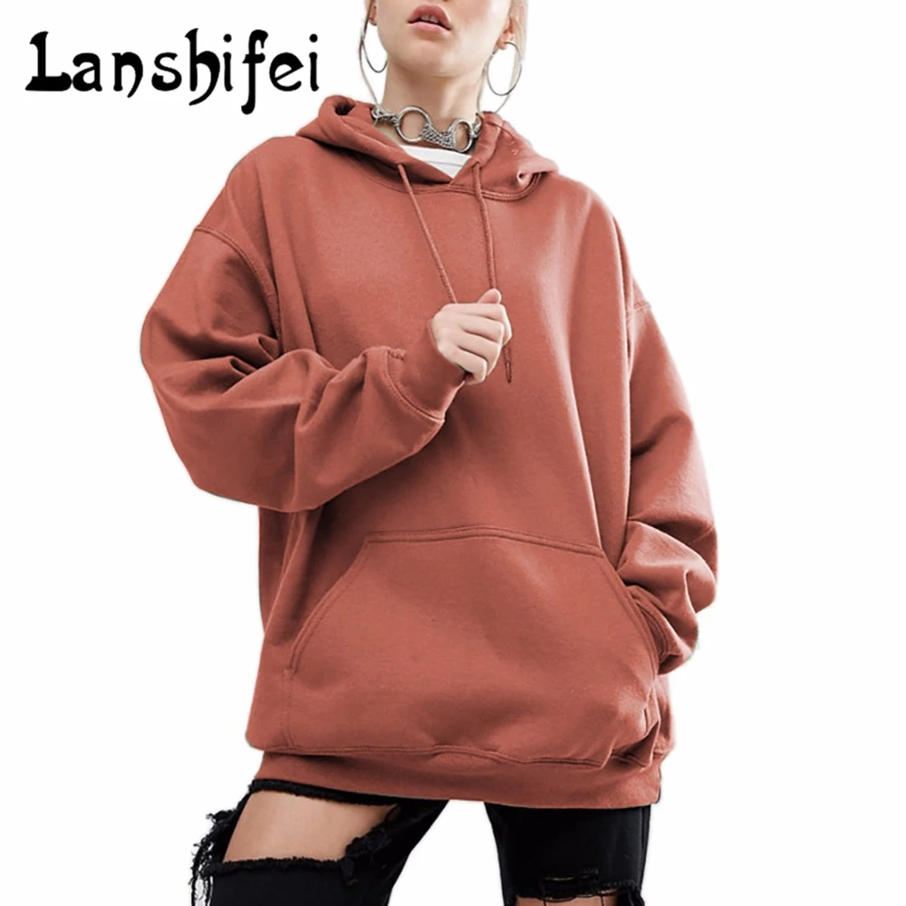 

2017 New Oversize Hoodie Sweatshirt Women Casual Fashion Solid Outwear Hoody Cotton Loose Leisure Bat Sleeves Pullover