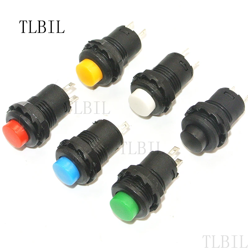 

10Pcs/12Pcs Latching/Momentary Push Button Switch 12mm Momentary pushbutton switches 3A/125V AC 1.5A/250V AC Reset Button