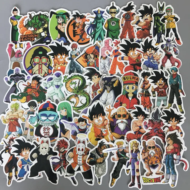 

50 pcs/ pack Anime Dragon Ball Stickers Super Saiyan Goku Stickers Decal For Snowboard Luggage Car Fridge Laptop Sticker