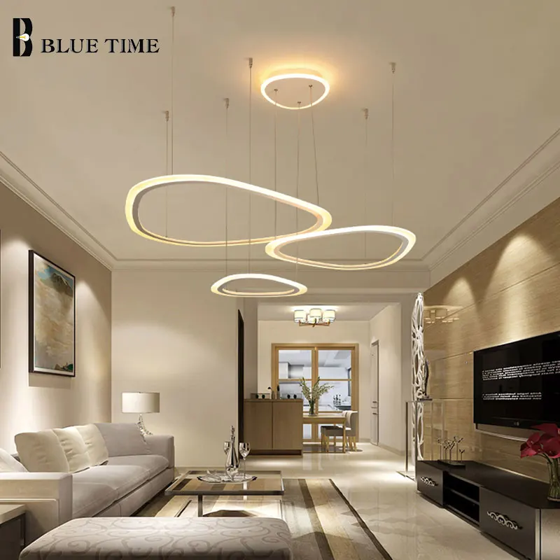 

White Finished Acrylic Home LED Chandeliers For Living Room Kitchen Bedroom Dining Room Artistry LED Chandeliers AC 110V 220V