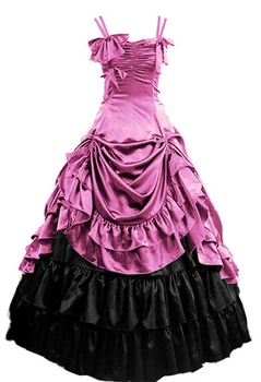 

Womens Sleeveless Party Cosplay Costume Satin Gothic Lolita Ball Gown Costumes Victorian Dress Customized