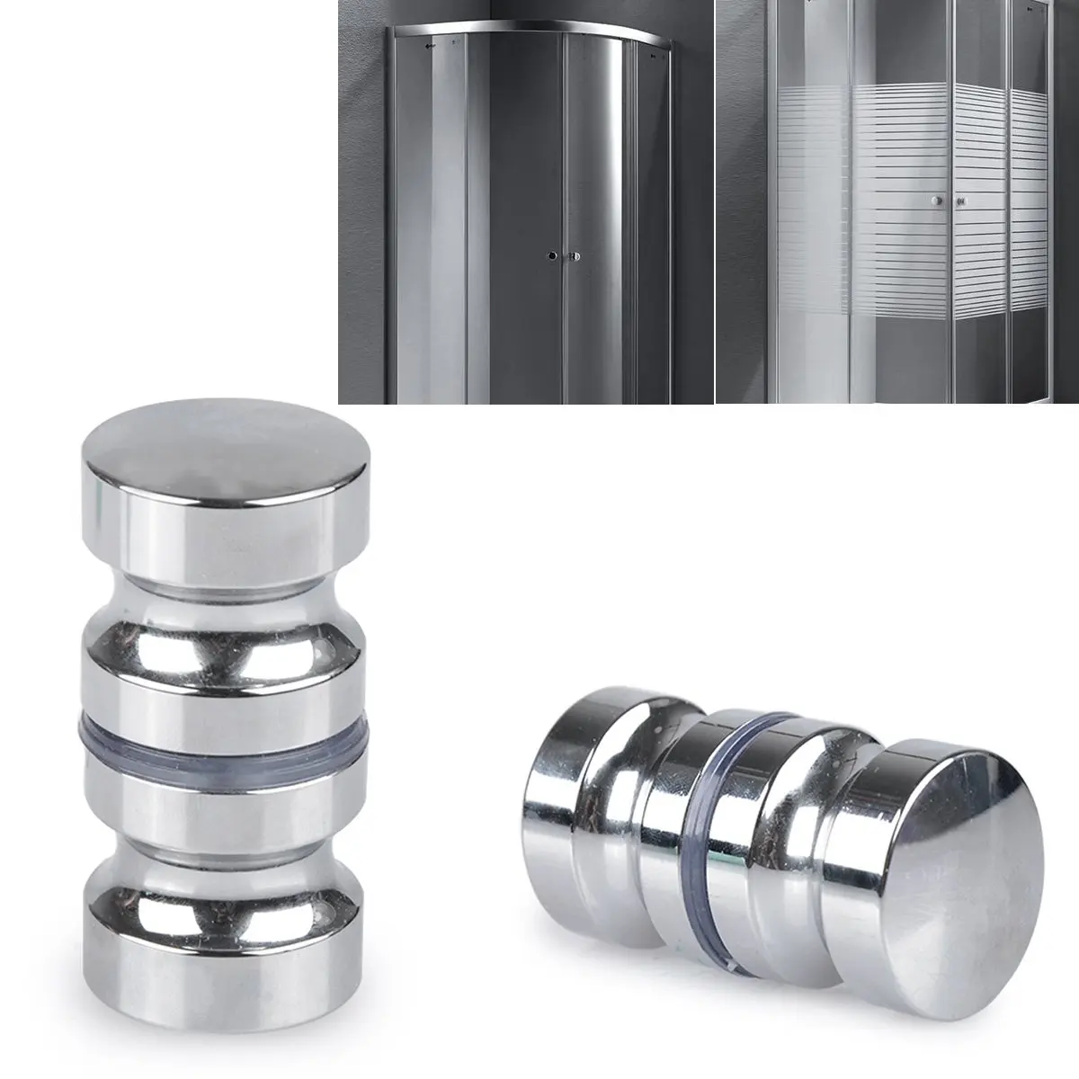 2 Pack Stainless Steel Shower Screen Round Back To Back Door