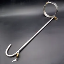 Stainless steel slave collar anal hook butt plug metal neck collars sex games bdsm bondage erotic products for adults toys