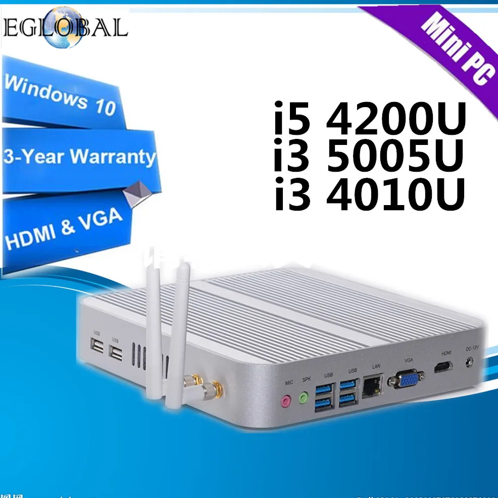 

Eglobal Intel Core i5 4200U, i3 5005U, i3 4010U in Mini PC Windows10 Nuc Computer 4K HTPC TV Box 300M WIFI DHL Free Shipping