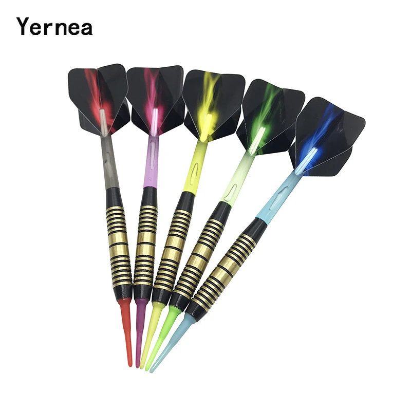 Yernea New Soft Tip Darts 5Pcs/set High-quality Electronics Darts Sports Goods Throwing Games Copper Barrel Nylon Shafts Flights 10pcs stretchy sports finger sleeves arthritis support finger guard outdoor basketball finger protection nylon sports aid band