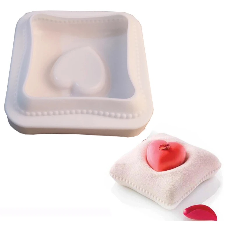High quality Cute Pillow shaped silicone mousse cake mold cake