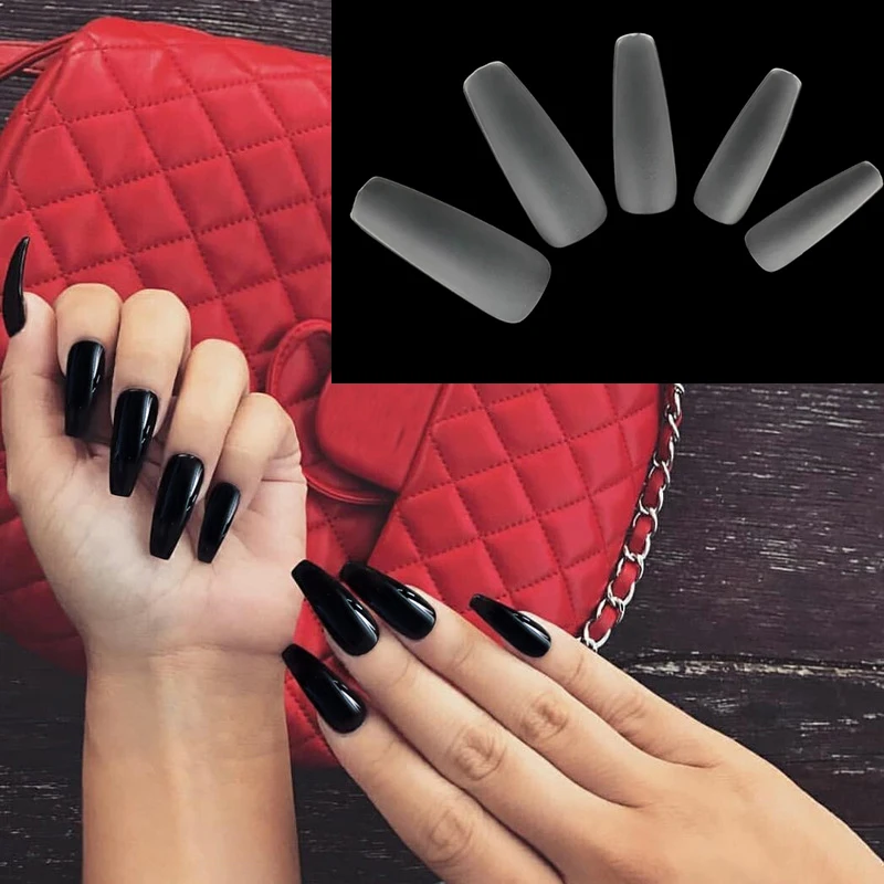 

360pcs/box Long Coffin Ultra Thin False Nail Tips 12 Sizes Full Cover Fake Nail Acrylic ABS Material Nail Art Tips
