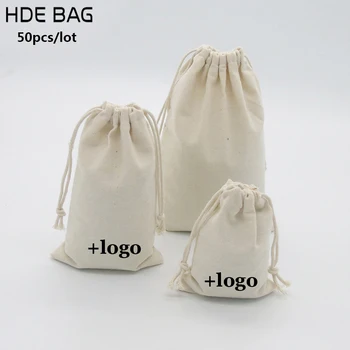 

Natural Canvas Drawstring Bag Packaging Jewelry/Makeup/Gift/Wedding/Party/Storage/Shoe Bags Cotton Drawstring Pouches Print Logo