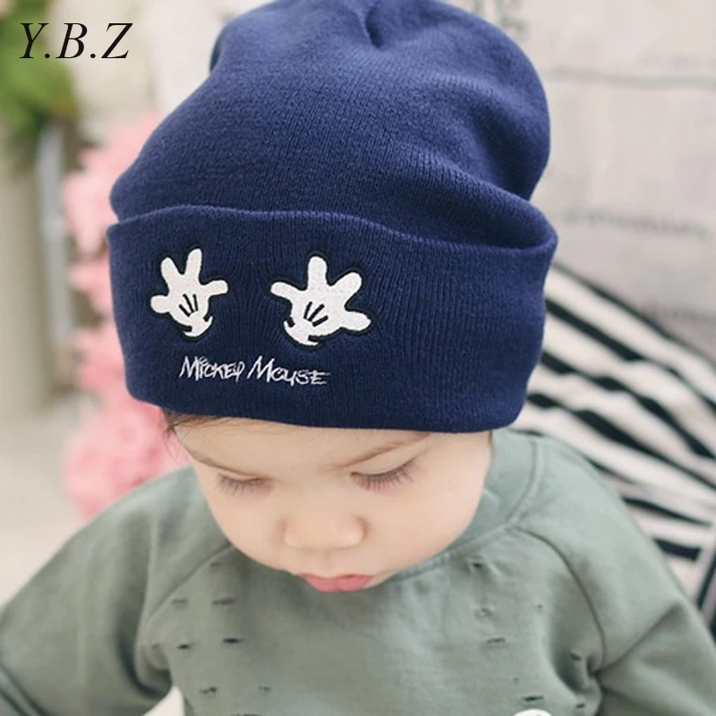 

New! Baby Kids Autumn Winter Warm Cotton Beanie Hat Toddler Girls Boys Caps Cute Baby Cartoon bear ear Beanies 1pc F011