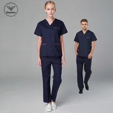 New Summer scrubs medical uniforms women and men Surgery colthing Suit V-Neck Short Sleeve Dental Hospital doctors Work clothes