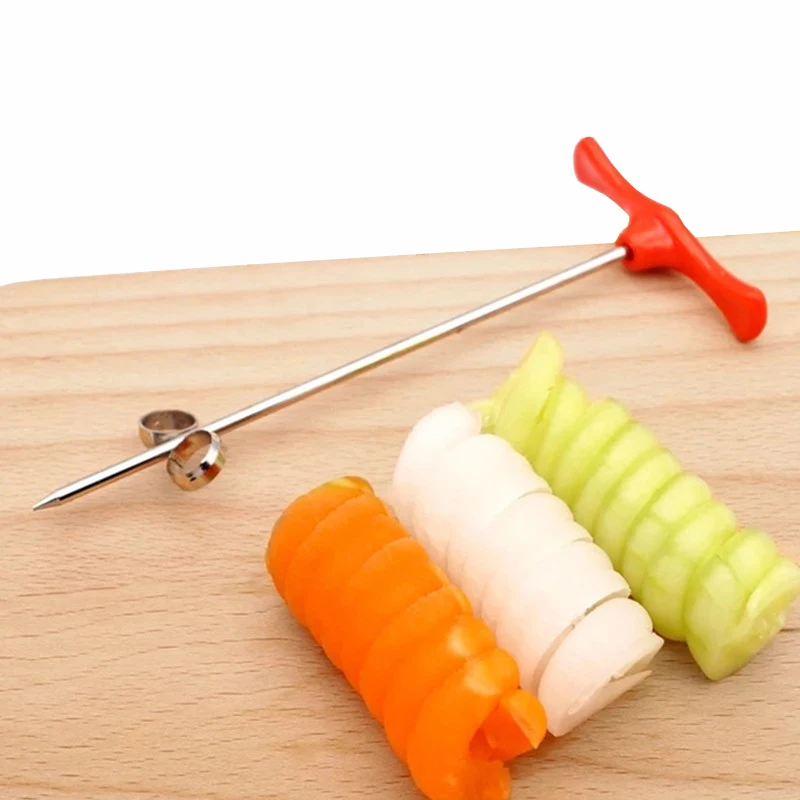 

UPORS Manual Spiral Screw Slicer Vegetables Spiral Knife Carving Tool Potato Carrot Cucumber Salad Chopper Cutter Spiralizer